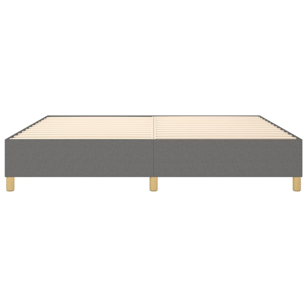 Cadre de lit sans matelas gris foncé 200x200 cm tissu - XIOS