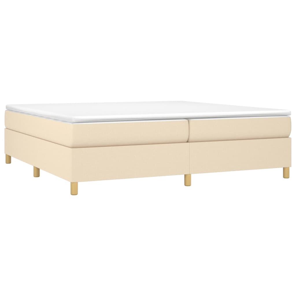 Cadre de lit sans matelas crème 200x200 cm tissu - XIOS