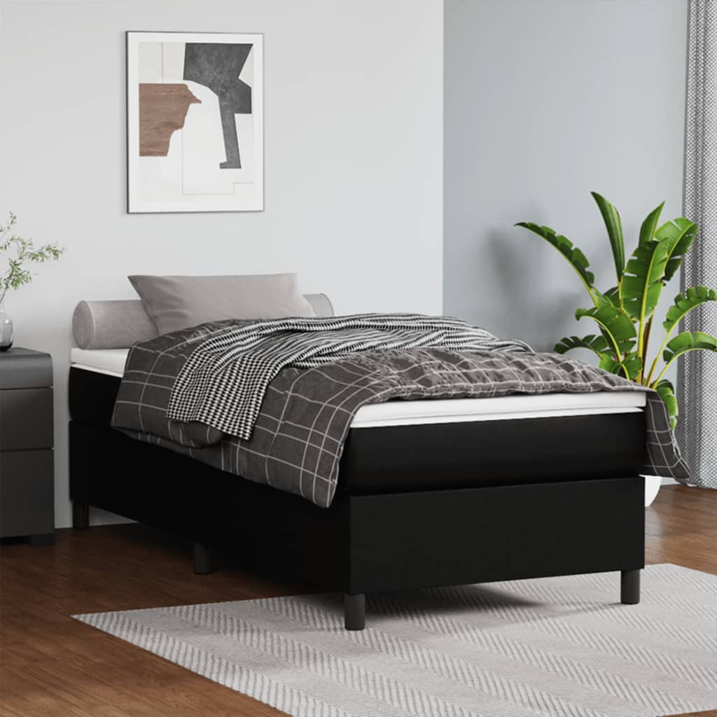 Cadre de lit sans matelas noir 90x190 cm similicuir - XIOS