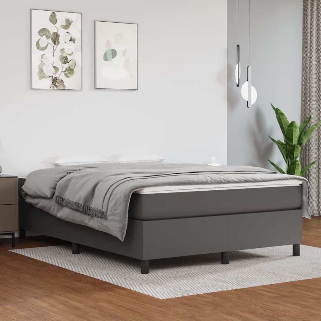 Cadre de lit sans matelas gris 140x190 cm similicuir - XIOS