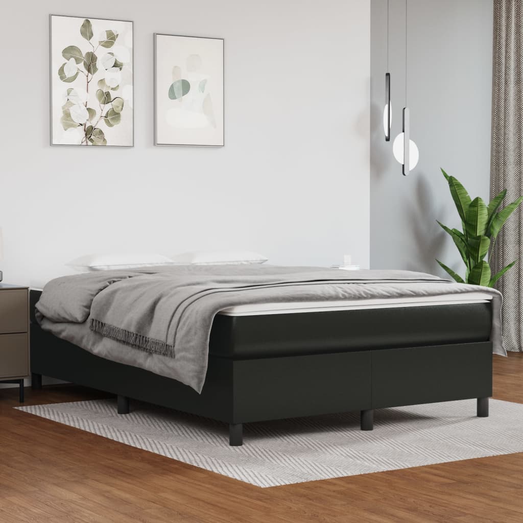Cadre de lit à ressorts noir 140x200 cm similicuir - XIOS