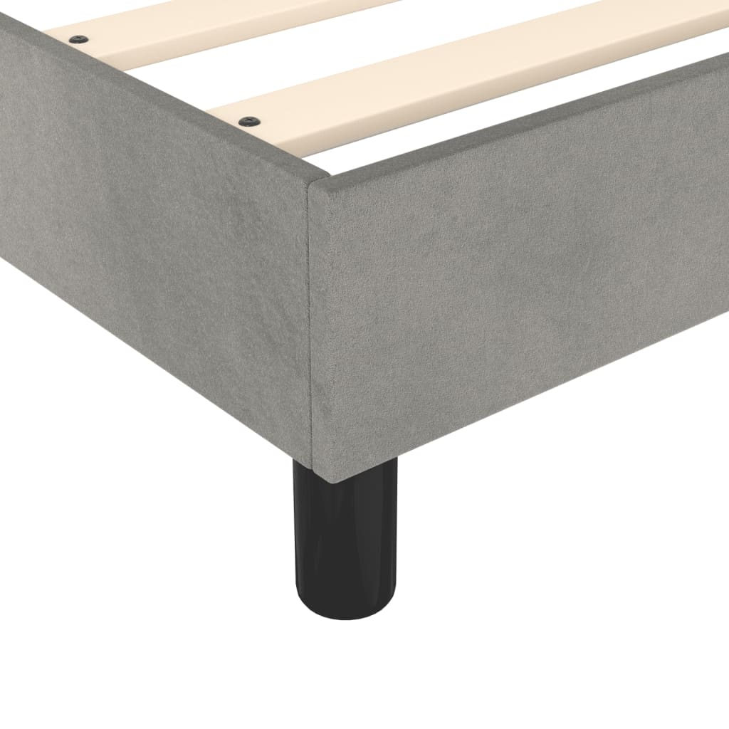 Cadre de lit sans matelas gris clair 80x200 cm velours - XIOS