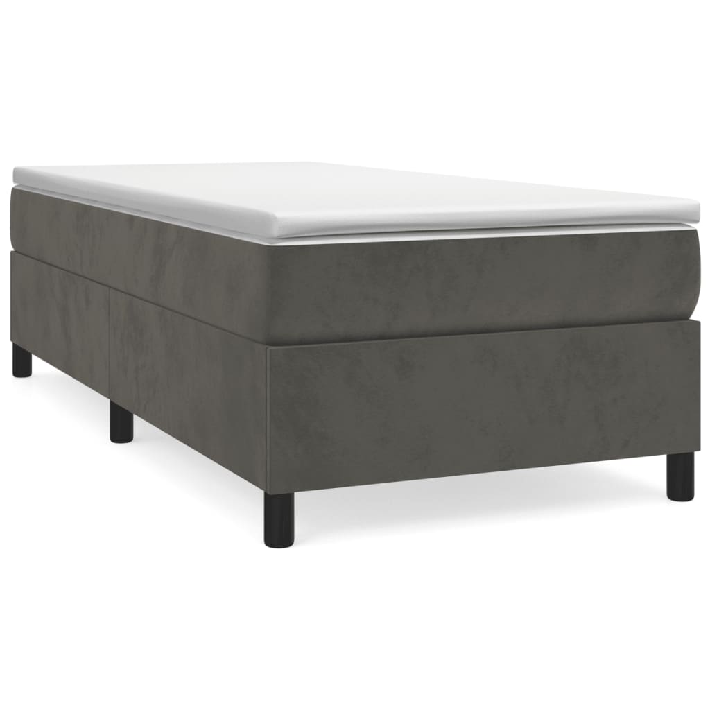 Cadre de lit sans matelas gris foncé 80x200 cm velours - XIOS