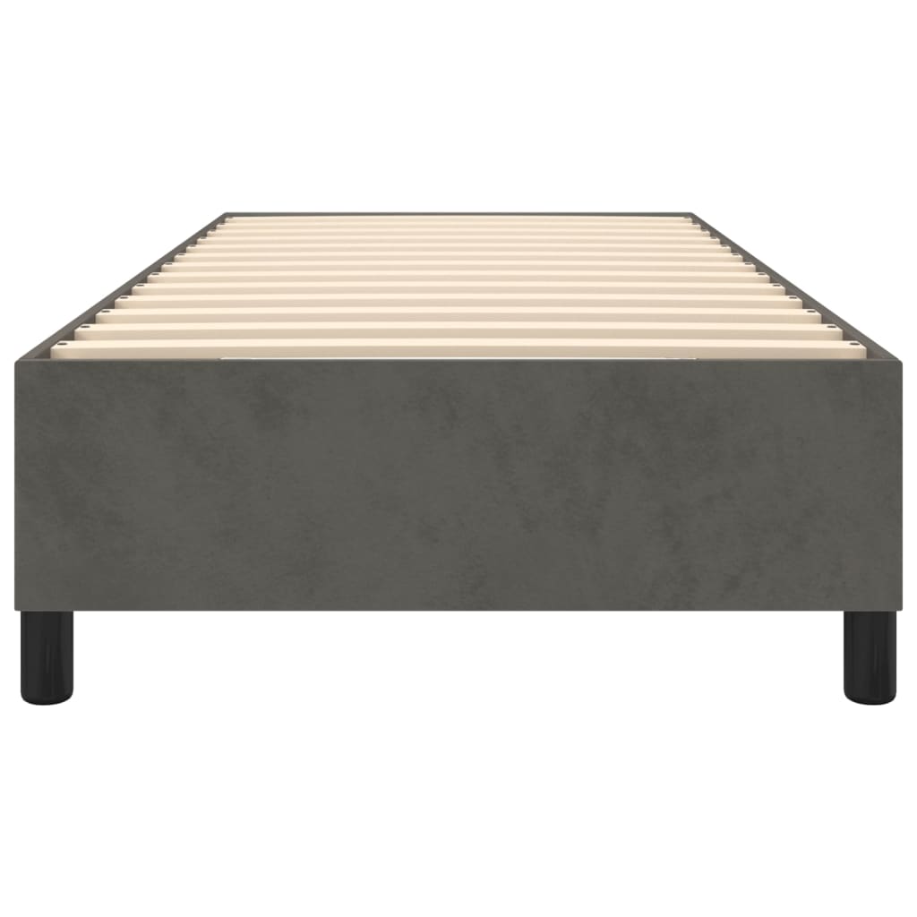 Cadre de lit sans matelas gris foncé 90x190 cm velours - XIOS