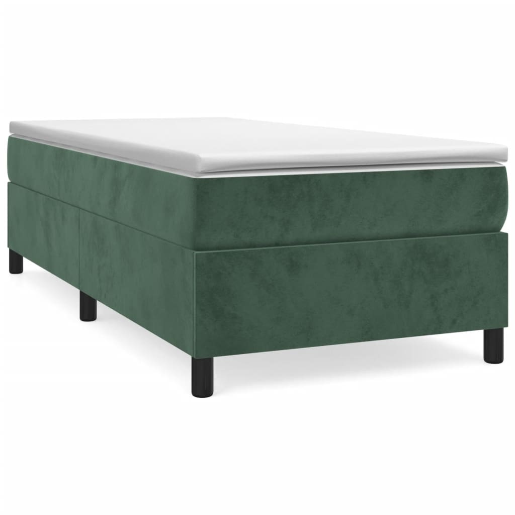 Cadre de lit sans matelas vert foncé 90x190 cm velours - XIOS