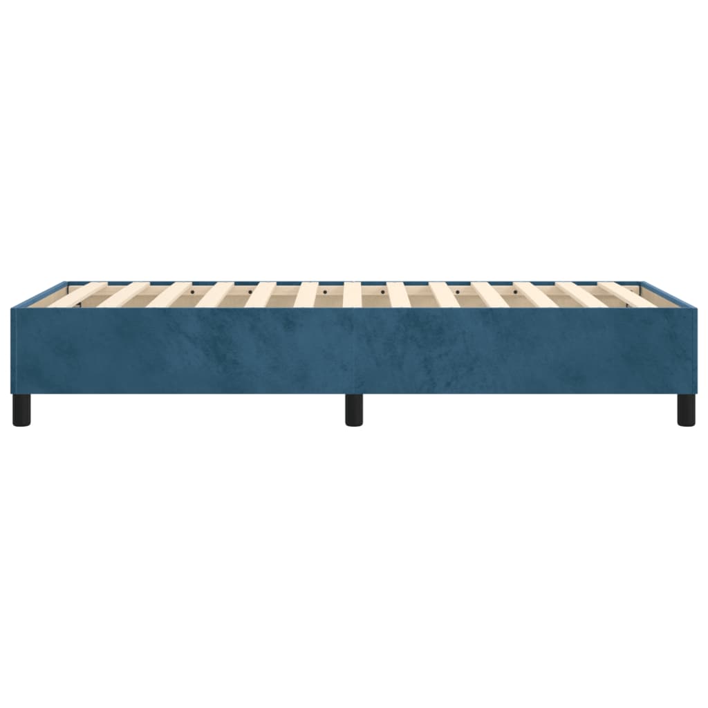 Cadre de lit sans matelas bleu foncé 90x190 cm velours - XIOS