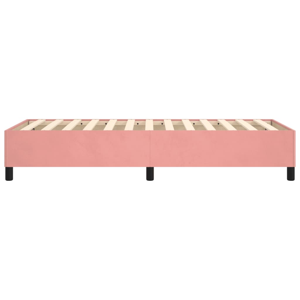 Cadre de lit sans matelas rose 90x190 cm velours - XIOS