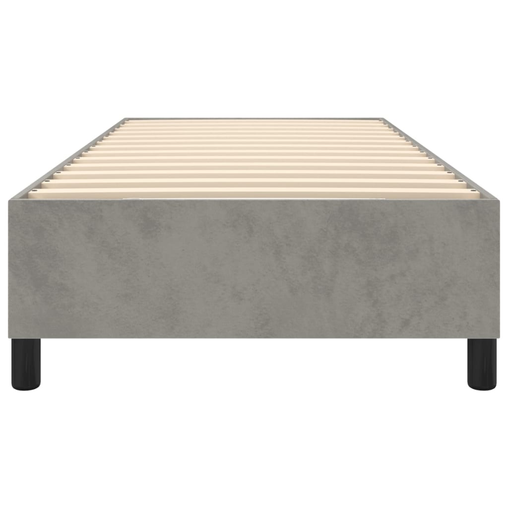 Cadre de lit sans matelas gris clair 90x200 cm velours - XIOS