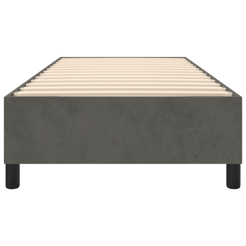 Cadre de lit sans matelas gris foncé 90x200 cm velours - XIOS