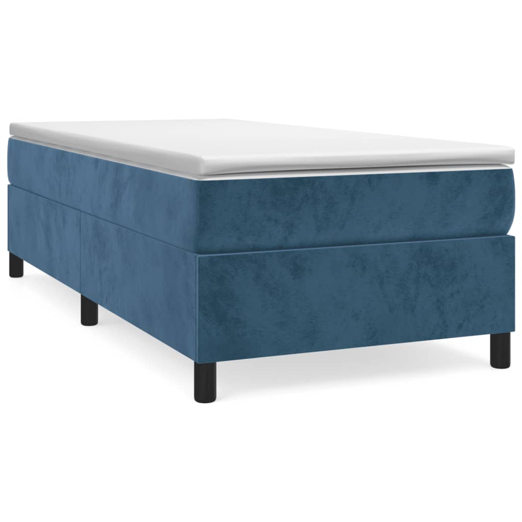 Cadre de lit sans matelas bleu foncé 100x200 cm velours - XIOS