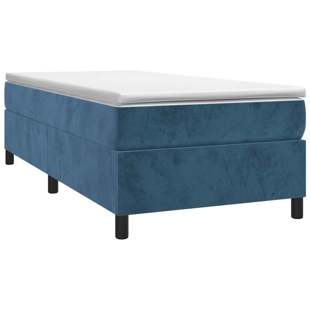 Cadre de lit sans matelas bleu foncé 100x200 cm velours - XIOS