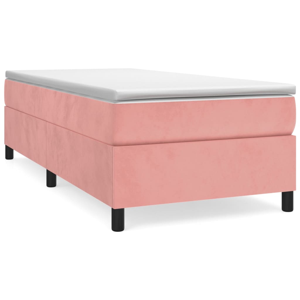 Cadre de lit sans matelas rose 100x200 cm velours - XIOS