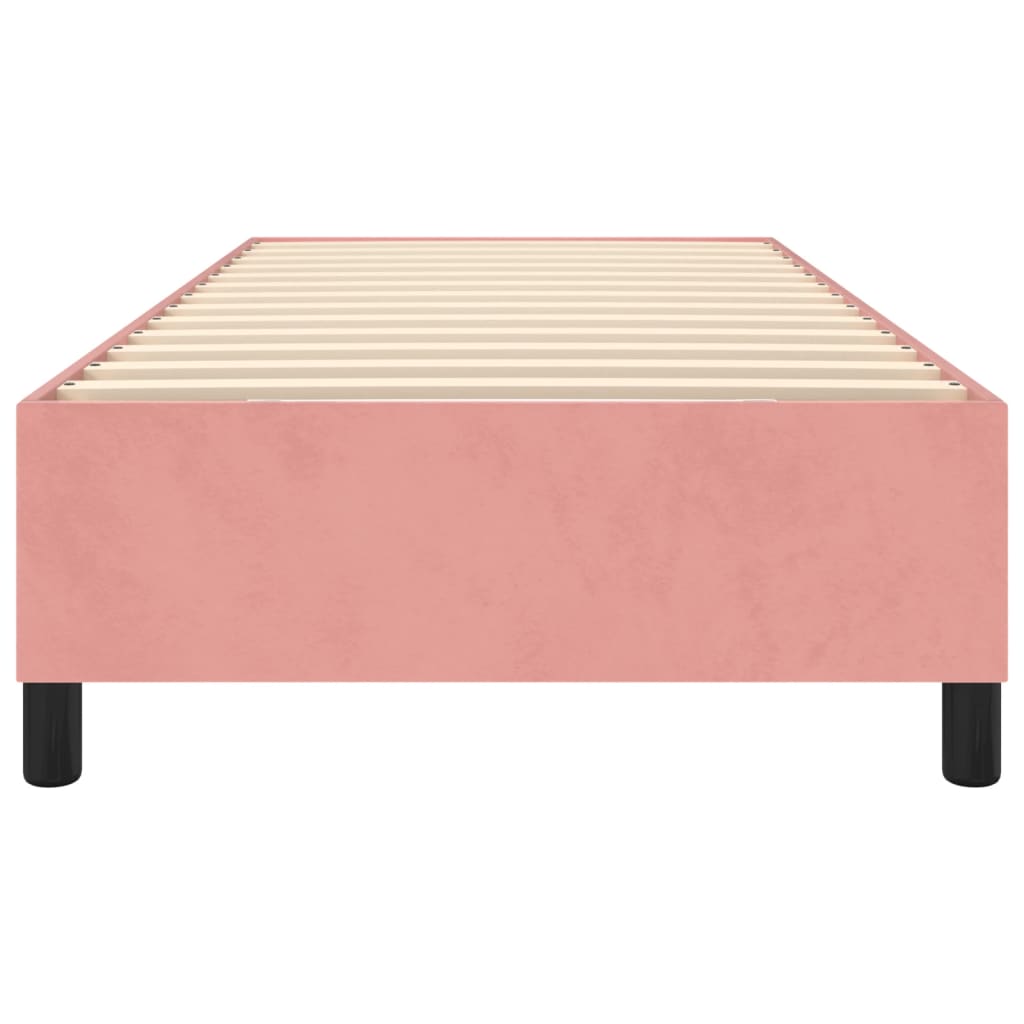 Cadre de lit sans matelas rose 100x200 cm velours - XIOS