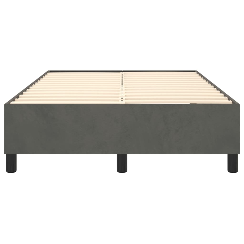 Cadre de lit sans matelas gris foncé 120x200 cm velours - XIOS