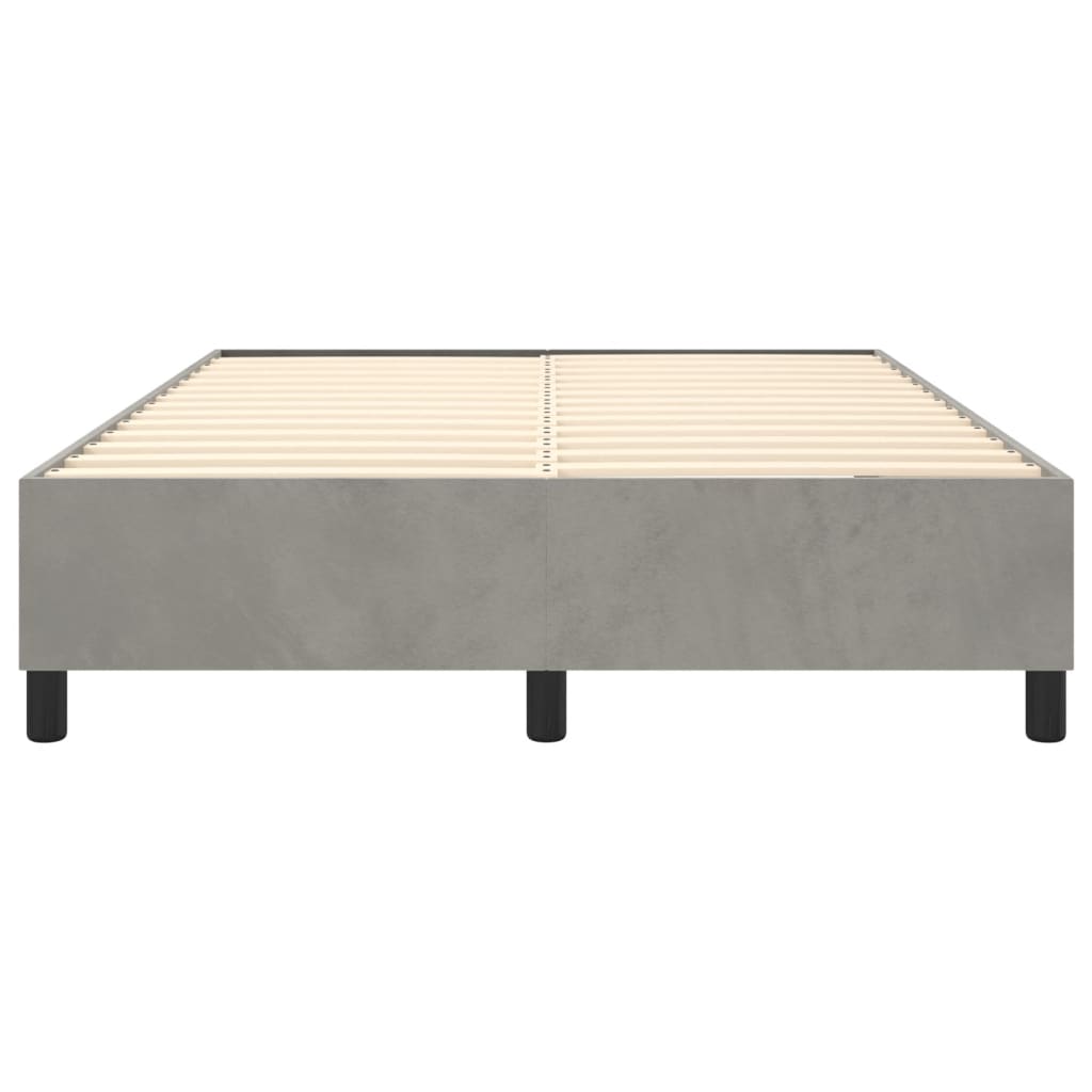 Cadre de lit sans matelas gris clair 140x190 cm velours - XIOS