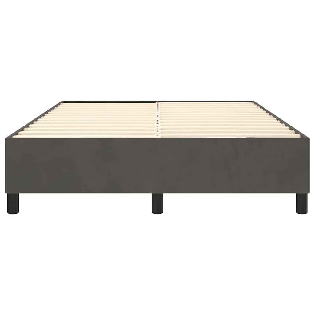 Cadre de lit sans matelas gris foncé 140x190 cm velours - XIOS
