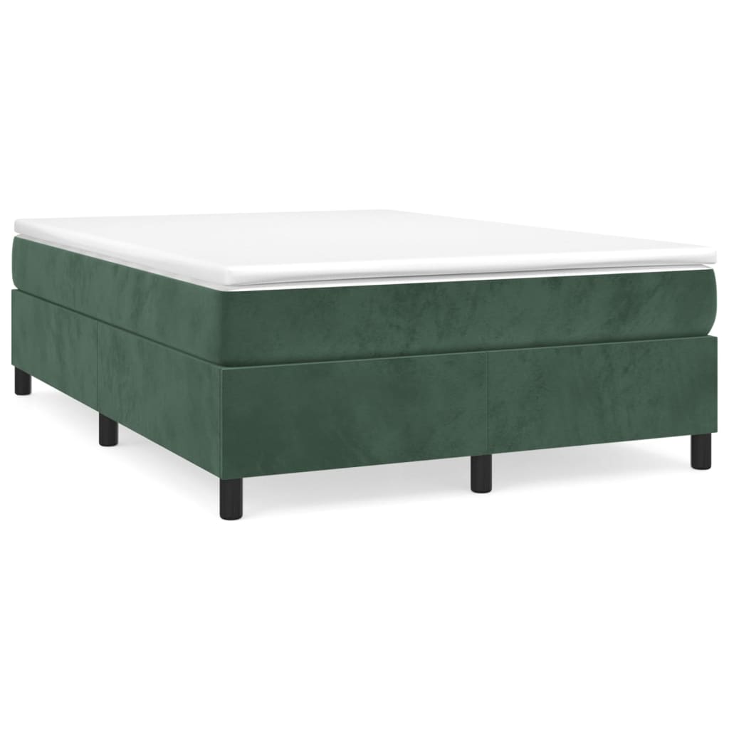 Cadre de lit sans matelas vert foncé 140x190 cm velours - XIOS