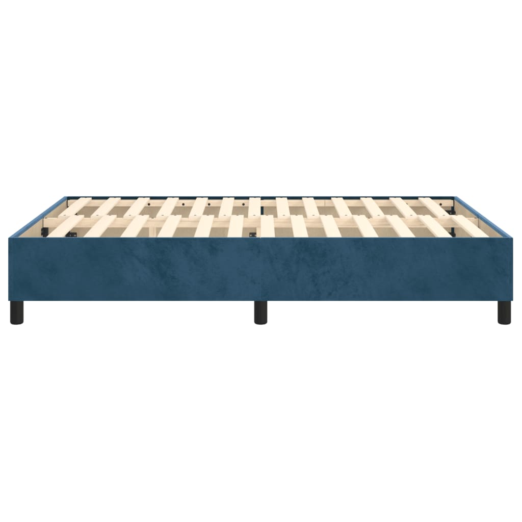 Cadre de lit sans matelas bleu foncé 140x190 cm velours - XIOS