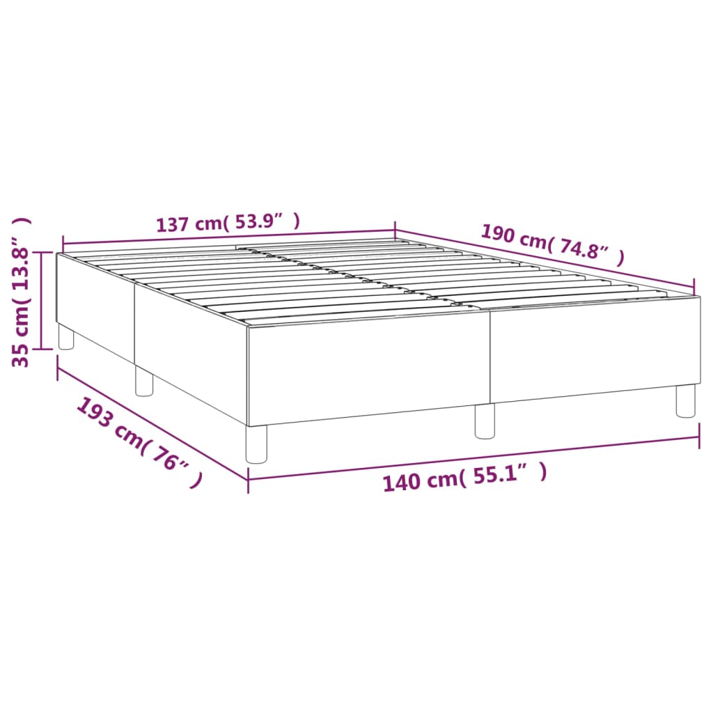 Cadre de lit sans matelas bleu foncé 140x190 cm velours - XIOS