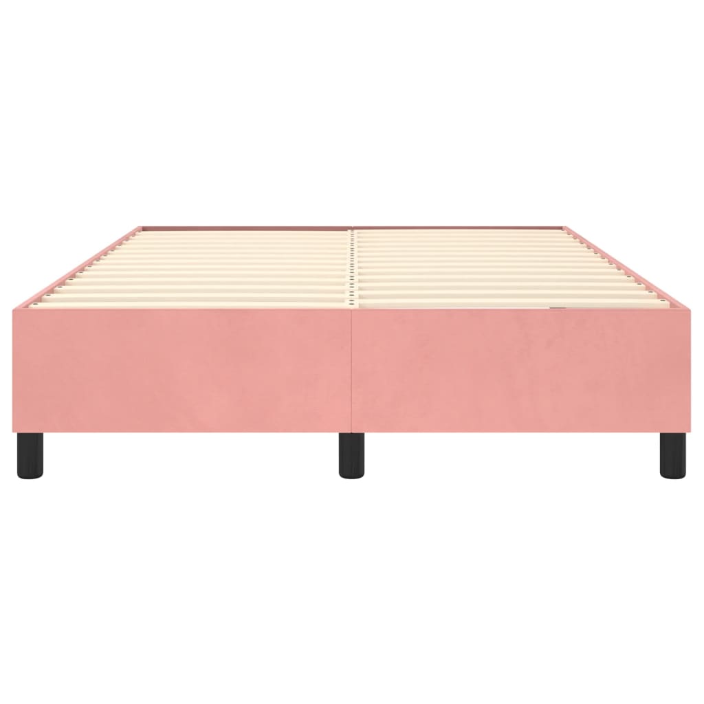 Cadre de lit sans matelas rose 140x190 cm velours - XIOS