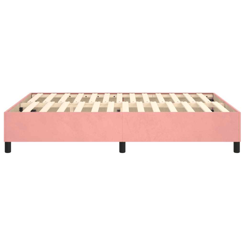 Cadre de lit sans matelas rose 140x190 cm velours - XIOS