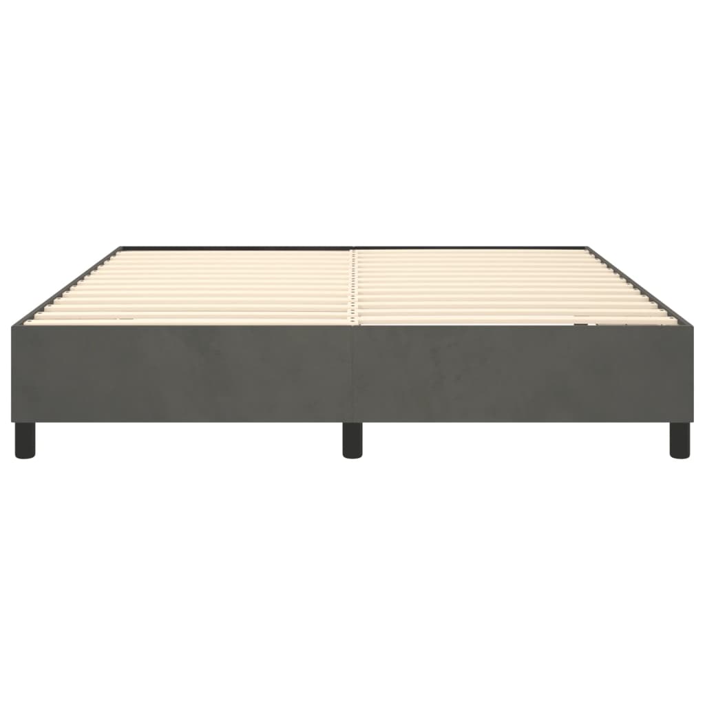 Cadre de lit sans matelas gris foncé 160x200 cm velours - XIOS