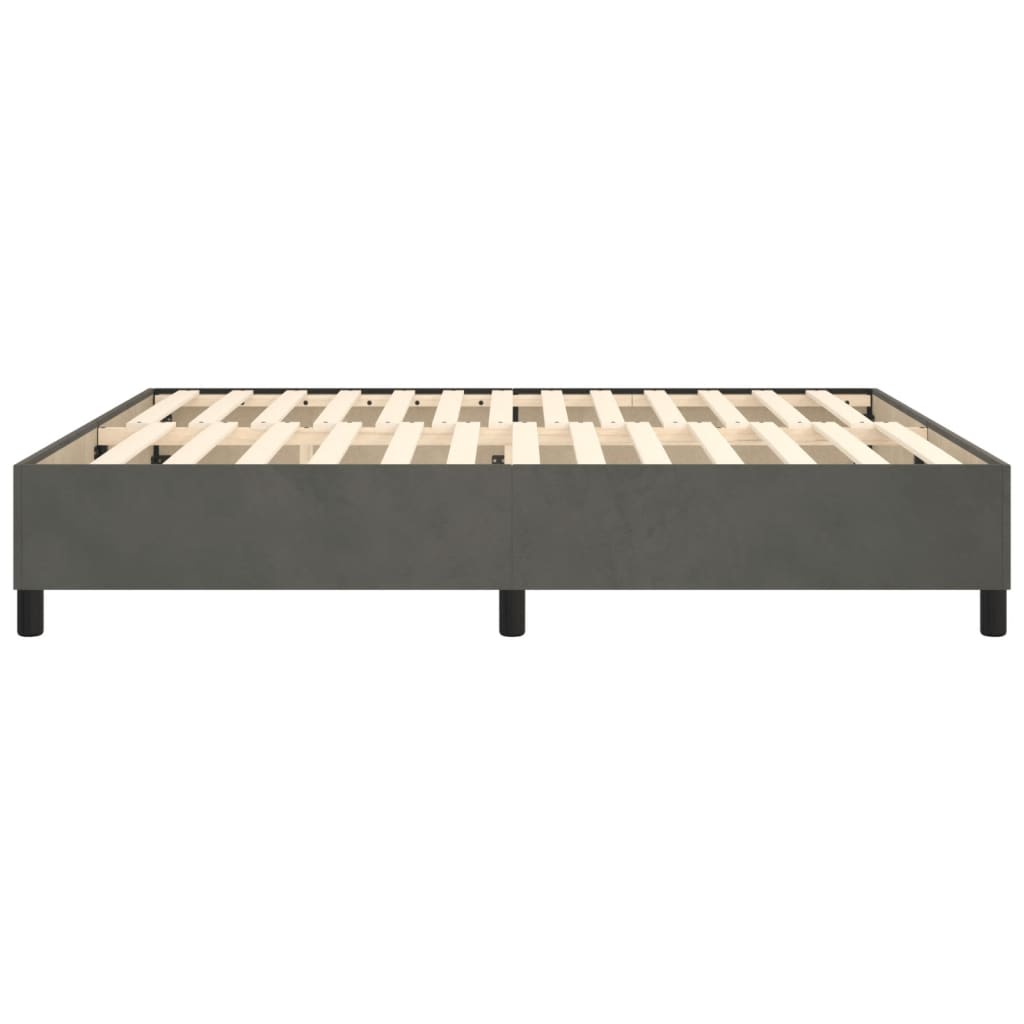 Cadre de lit sans matelas gris foncé 160x200 cm velours - XIOS