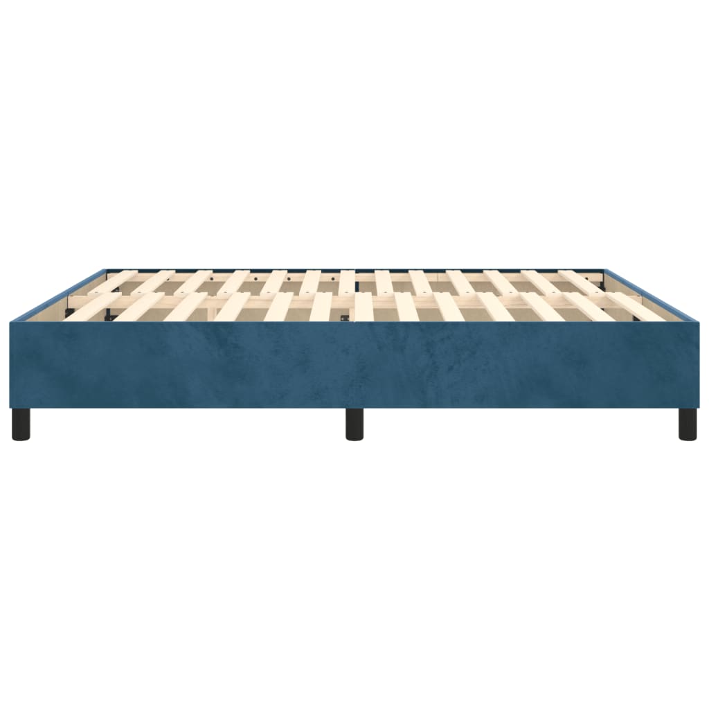 Cadre de lit sans matelas bleu foncé 160x200 cm velours - XIOS