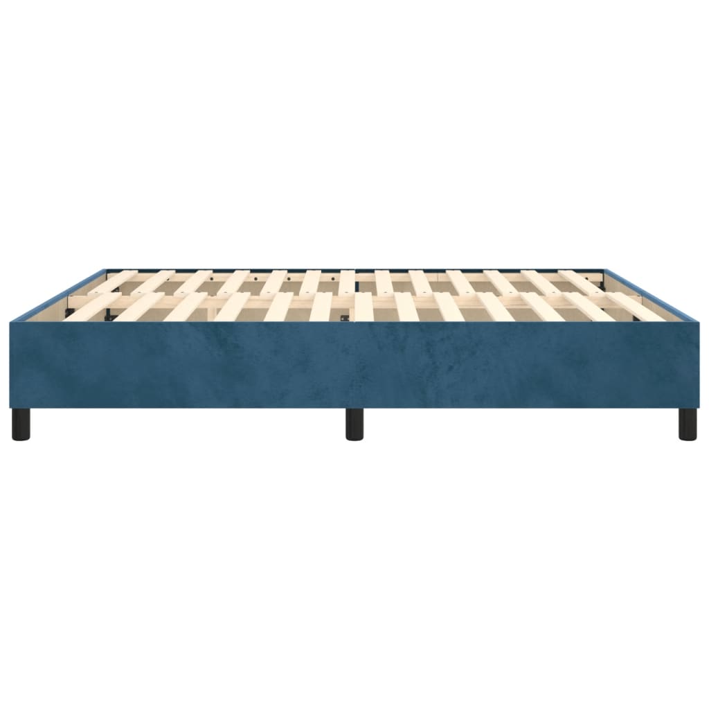 Cadre de lit sans matelas bleu foncé 180x200 cm velours - XIOS