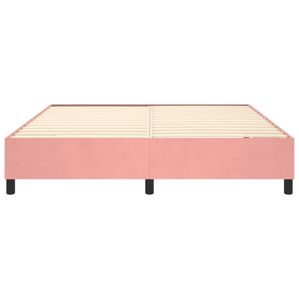 Cadre de lit sans matelas rose 180x200 cm velours - XIOS