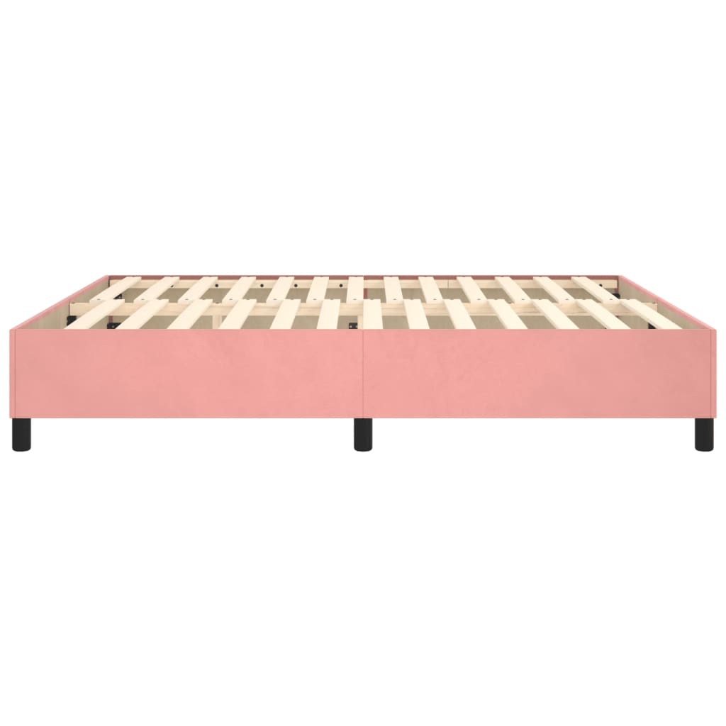 Cadre de lit sans matelas rose 180x200 cm velours - XIOS
