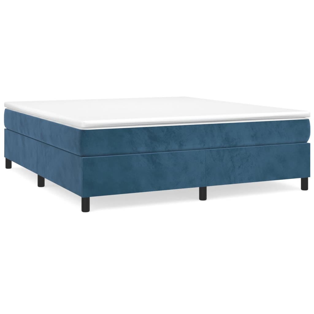 Cadre de lit sans matelas bleu foncé 200x200 cm velours - XIOS