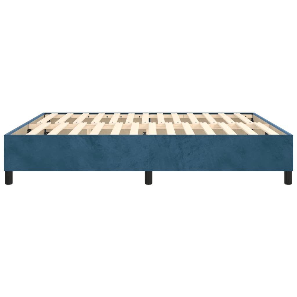 Cadre de lit sans matelas bleu foncé 200x200 cm velours - XIOS