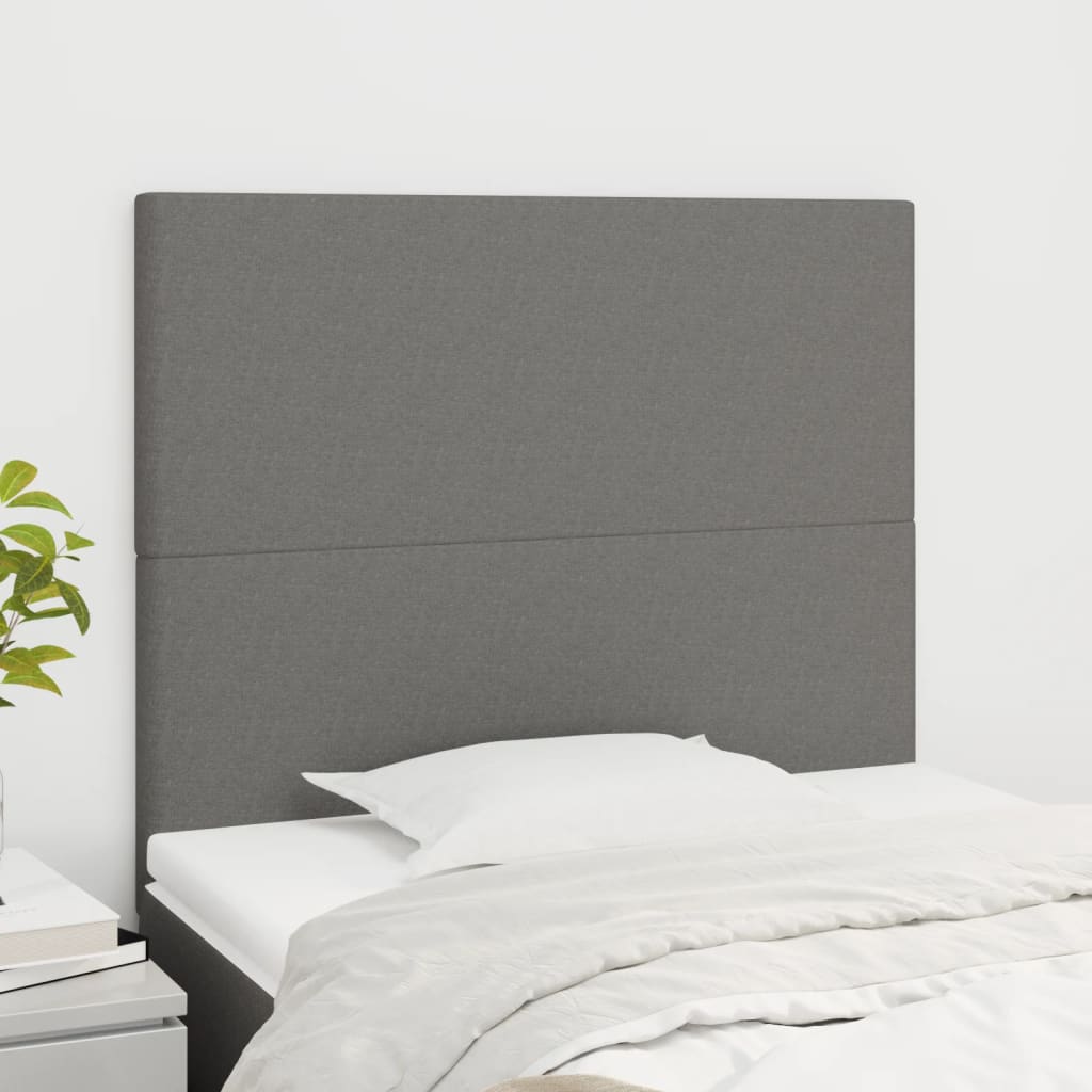 Têtes de lit 2 pcs Gris foncé 100x5x78/88 cm Tissu - XIOS