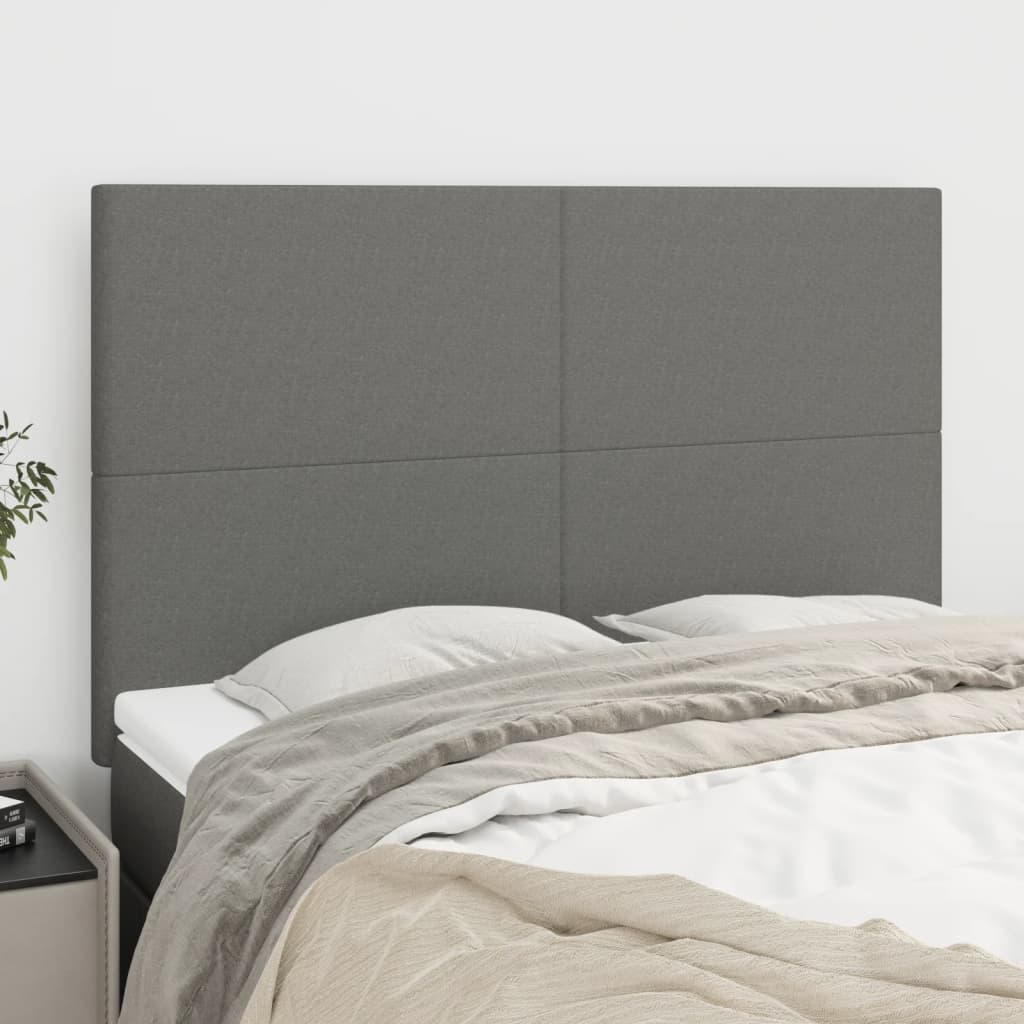 Tête de lit Gris foncé 144 x 5 x 118/128 cm Tissu - XIOS