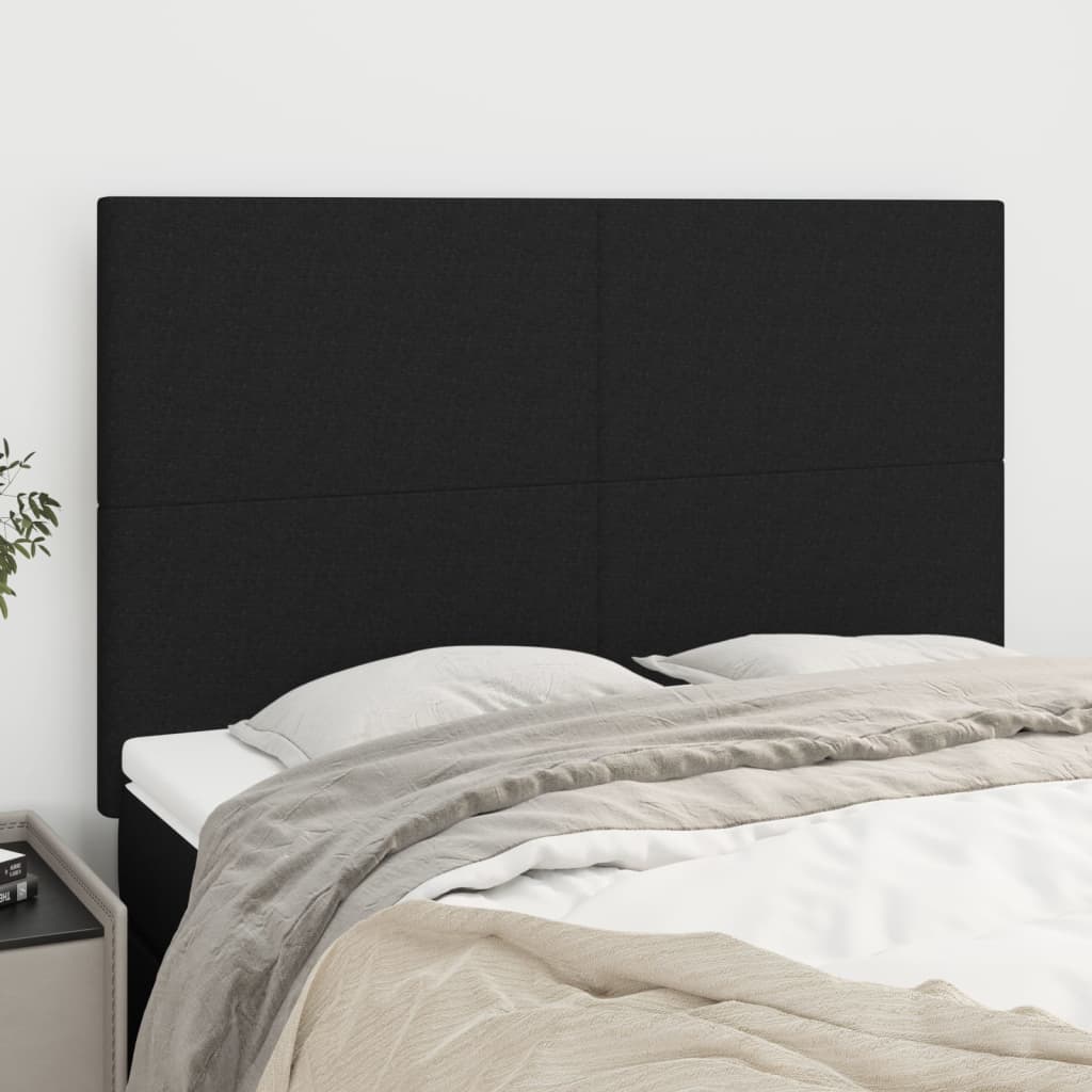 Têtes de lit 4 pcs Noir 72x5x78/88 cm Tissu - XIOS
