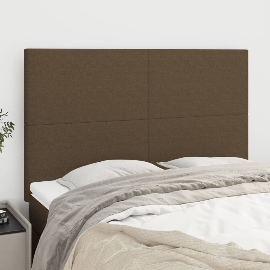 Têtes de lit 4 pcs Marron foncé 72x5x78/88 cm Tissu - XIOS
