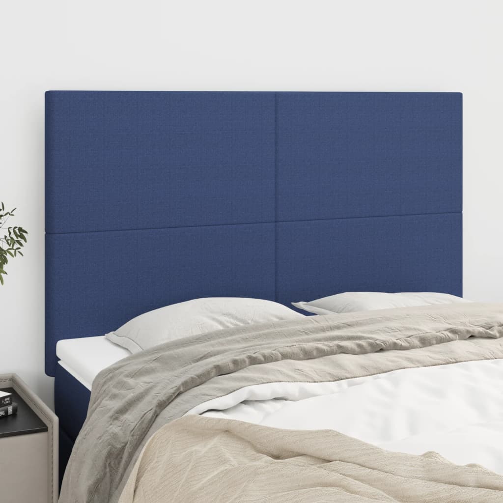 Têtes de lit 4 pcs Bleu 72x5x78/88 cm Tissu - XIOS
