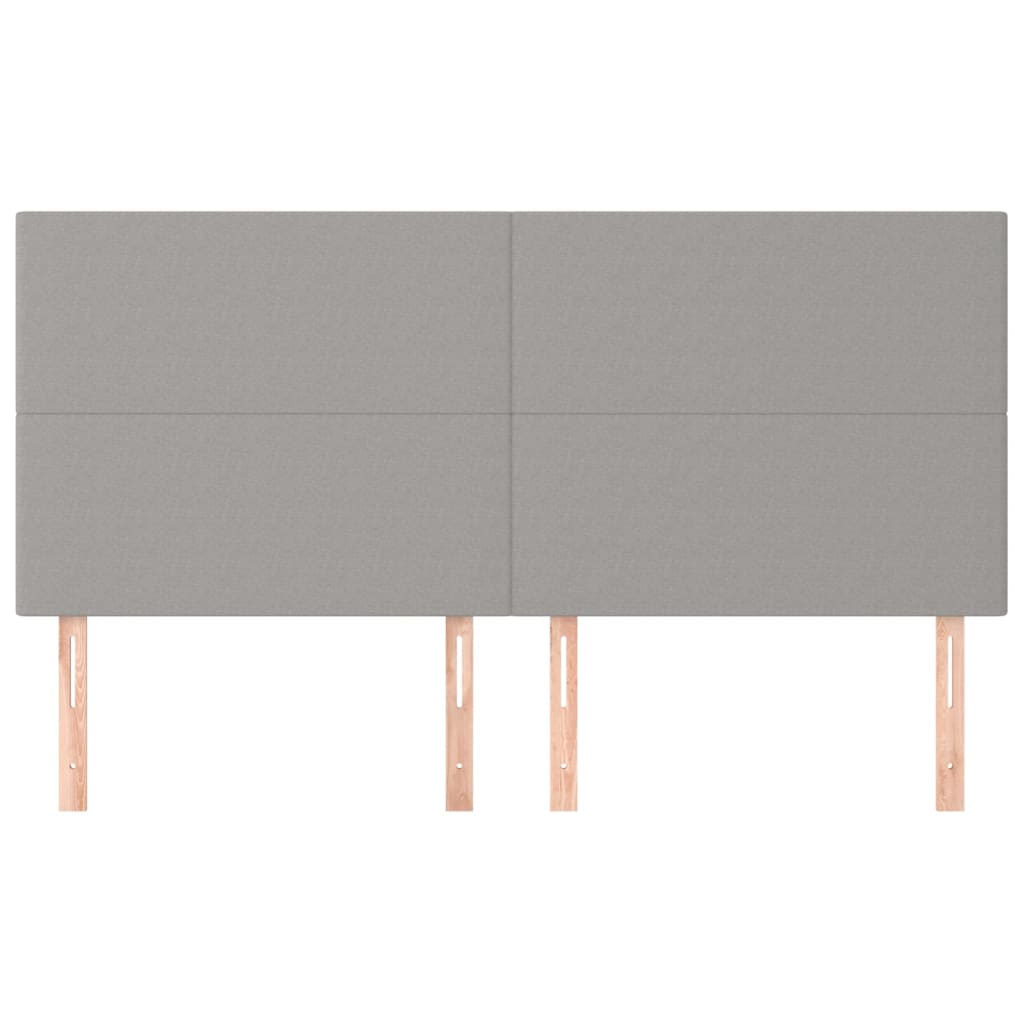 Têtes de lit 4 pcs Gris clair 100x5x78/88 cm Tissu - XIOS