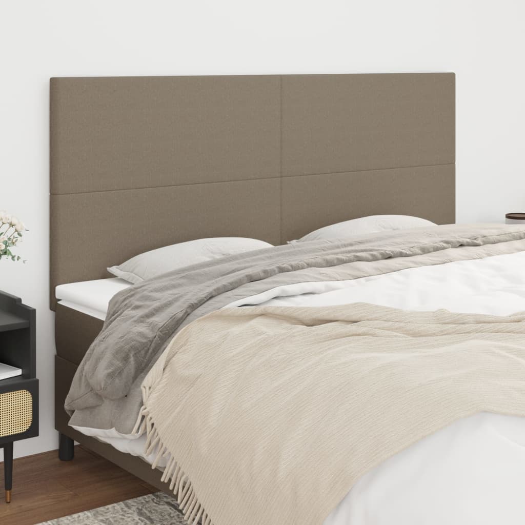 Tête de lit Taupe 200x5x118/128 cm Tissu - XIOS