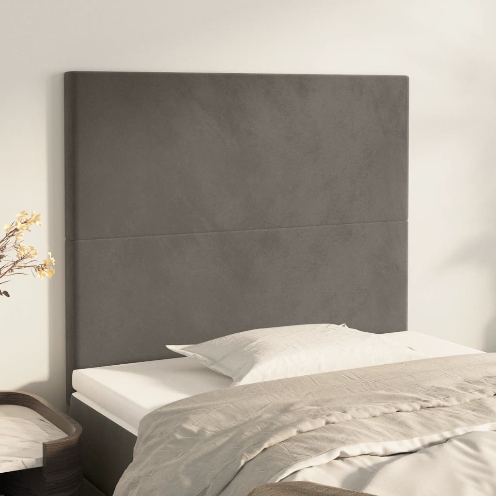 Têtes de lit 2 pcs Gris foncé 80x5x78/88 cm Velours - XIOS