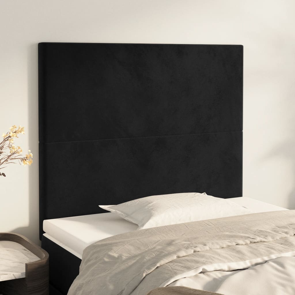 Têtes de lit 2 pcs Noir 80x5x78/88 cm Velours - XIOS