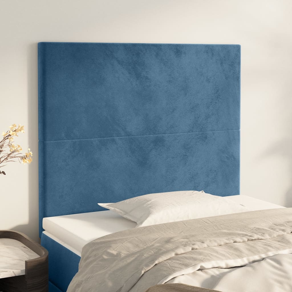 Têtes de lit 2 pcs Bleu foncé 100x5x78/88 cm Velours - XIOS