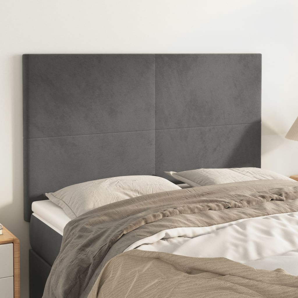 Tête de lit Gris foncé 144 x 5 x 118/128 cm Velours - XIOS