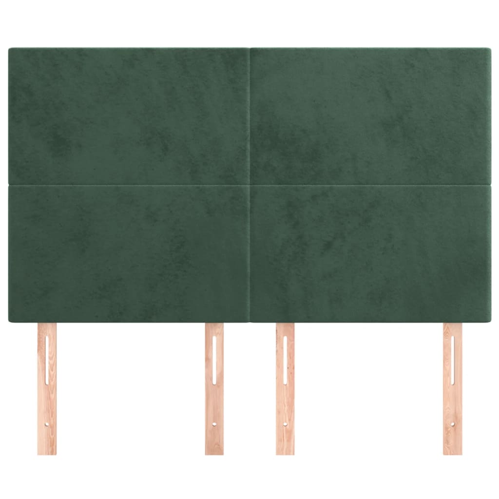 Têtes de lit 4 pcs Vert foncé 72x5x78/88 cm Velours - XIOS