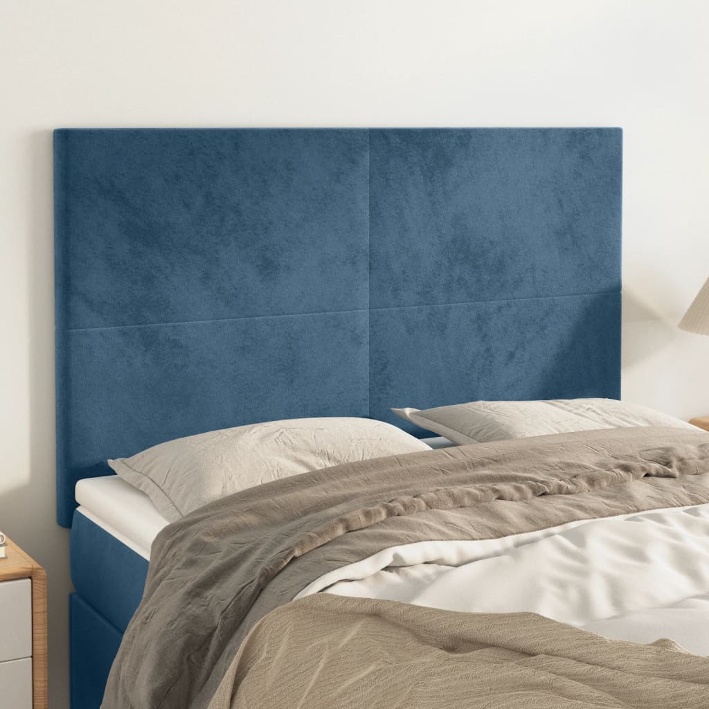Tête de lit Bleu foncé 144 x 5 x 118/128 cm Velours - XIOS