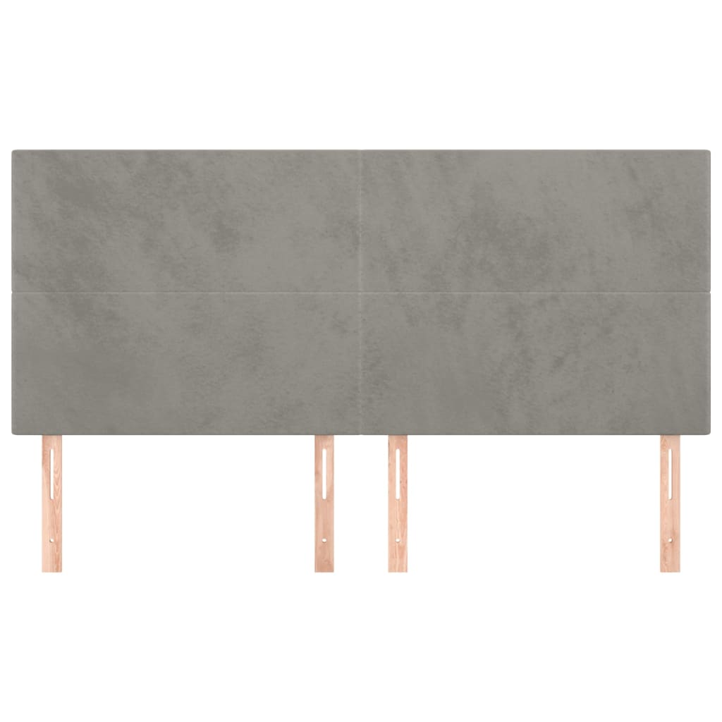 Tête de lit Gris clair 180x5x118/128 cm Velours - XIOS