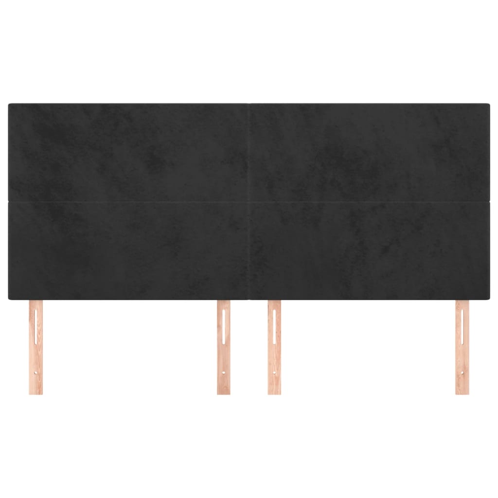Tête de lit Noir 180x5x118/128 cm Velours - XIOS