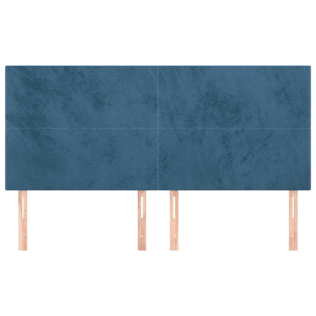 Têtes de lit 4 pcs Bleu foncé 90x5x78/88 cm Velours - XIOS
