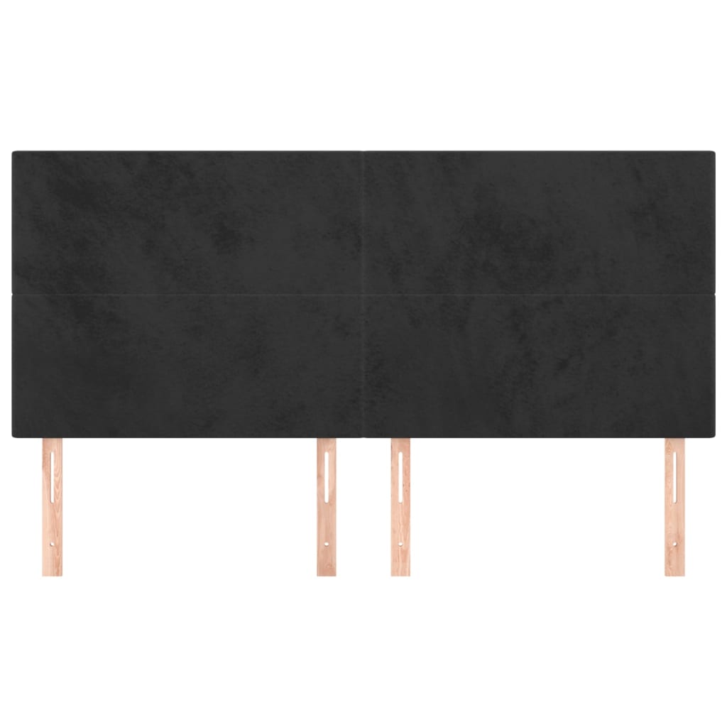Têtes de lit 4 pcs Noir 100x5x78/88 cm Velours - XIOS